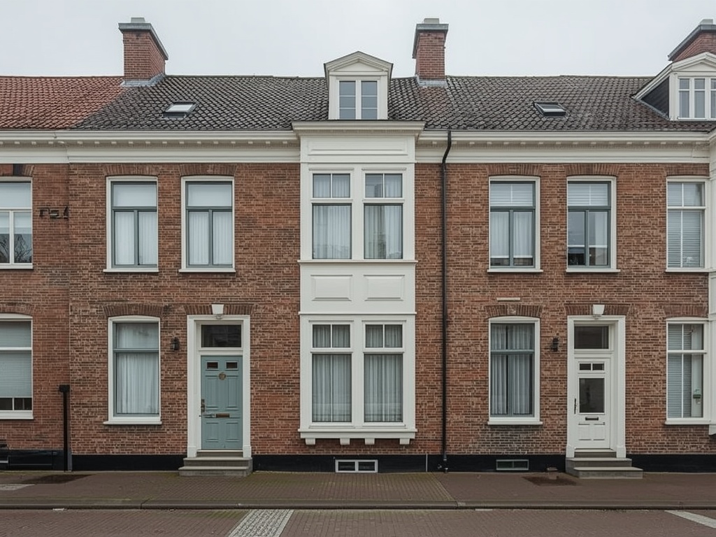 Woning in Losser met nieuwe witte kunststof kozijnen tegen een bakstenen gevel
