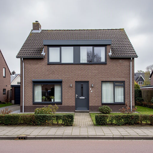 Vrijstaande woning in het buitengebied van Losser met antraciet grijze kunststof kozijnen