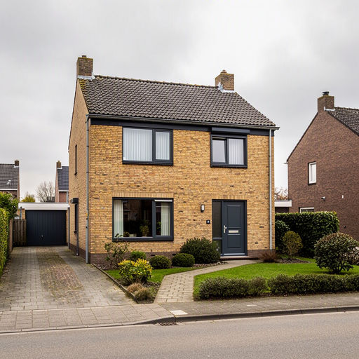 Vrijstaand huis in de omgeving van Gronau (DE) voorzien van moderne antraciet grijze kunststof kozijnen