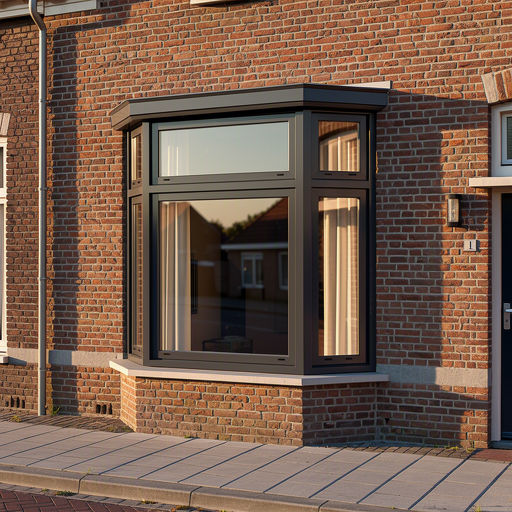 Antraciet kunststof kozijnen aan een gerenoveerde woning in Enschede