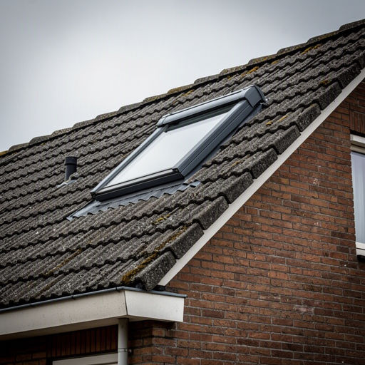 Wit kantelbaar kunststof dakraam met HR++ glas in een zolderkamer