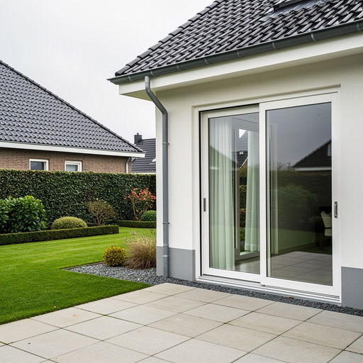 Monteur plaatst een kunststof schuifpui bij een woning in Enschede
